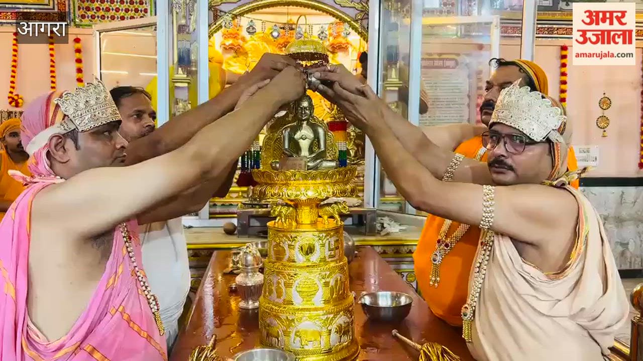 Worship of virtue of Uttam Kshama held at Jain temple in Jaitpur devotees turn out in large numbers