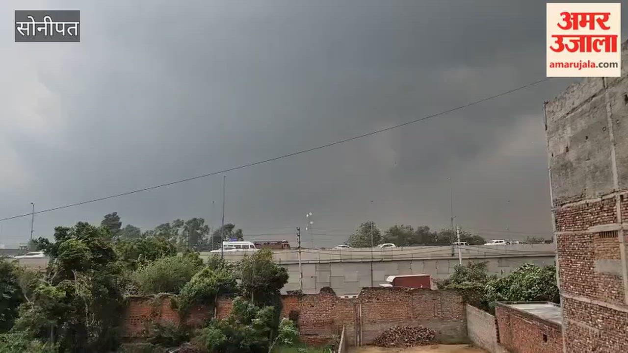 Dark clouds gather over Sonipat; light rain and strong winds leave farmers anxious