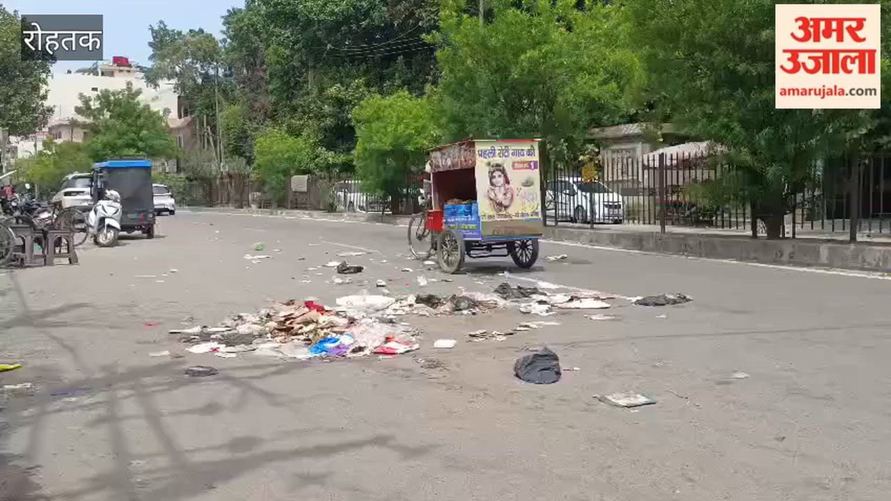 Sanitation workers scattered garbage on the roads in Rohtak.