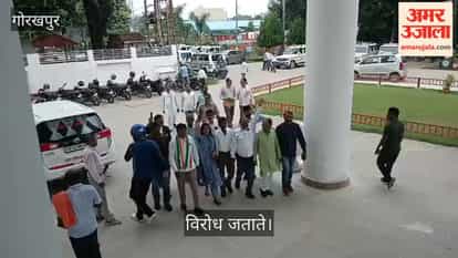 Protest against the removal of Dr. Rajendra Prasad's statue from the traffic intersection.