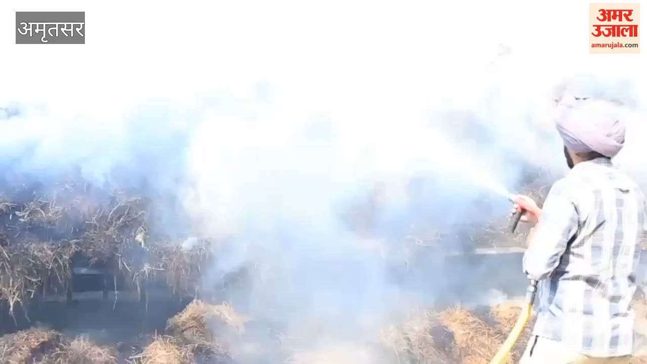 Stubble Baler Catches Fire Due to Low-Hanging Power Lines in Rajasansi Village