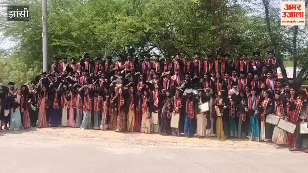 Students of the MBBS-2020 batch celebrated the passing out ceremony at the medical college by throwing their caps.