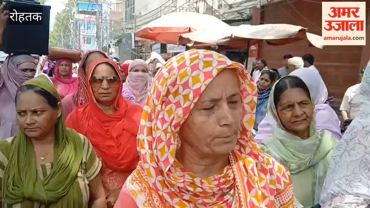 Anganwadi workers took out a march in Rohtak to press for their demands.