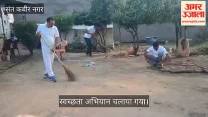 Service in uniform, broom in hand...police personnel launched a cleanliness drive