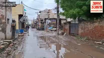 Villagers in Uncha village in Faridabad are travelling on potholes instead of roads