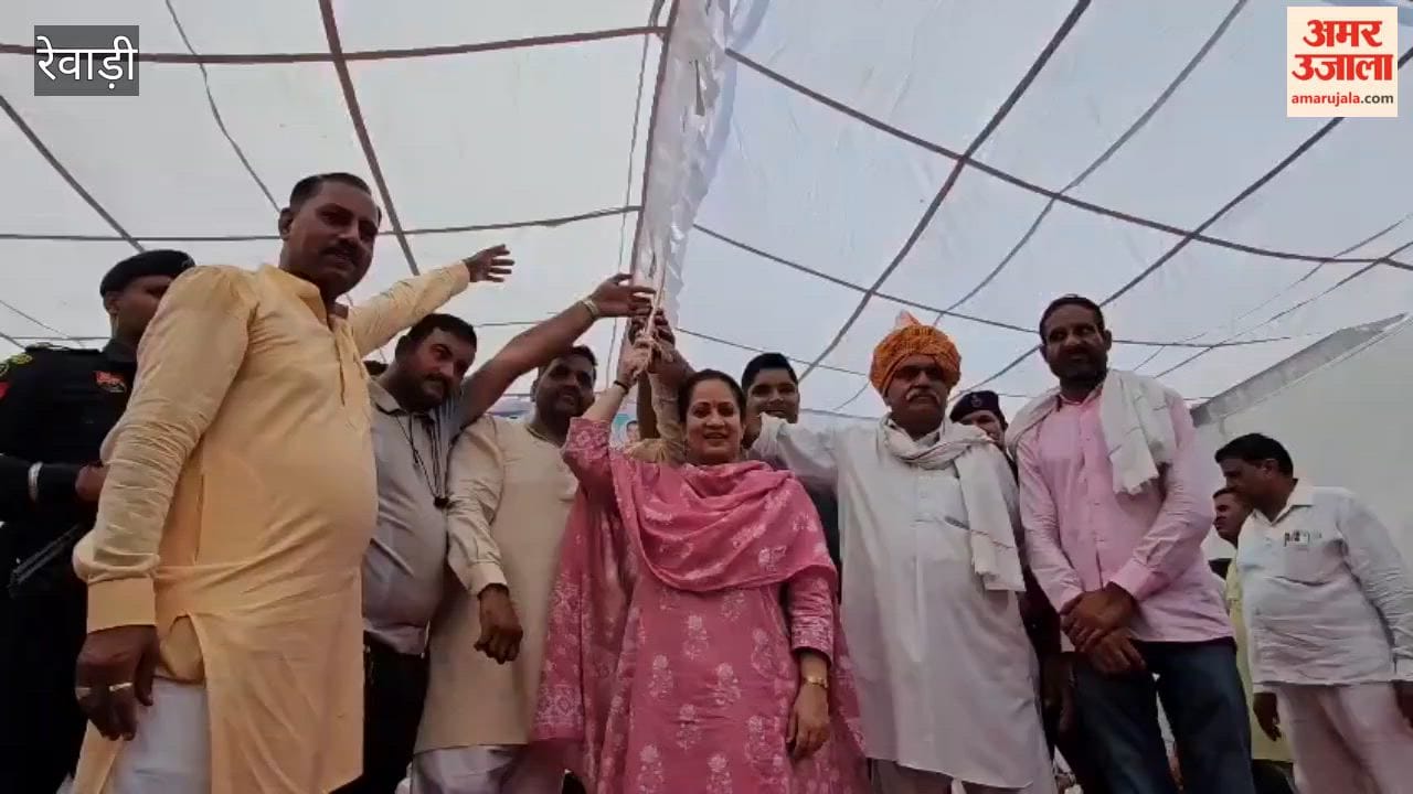 Health Minister Aarti Singh Rao gifts major development projects to Rewari; holds a public meeting in Kakodia village.