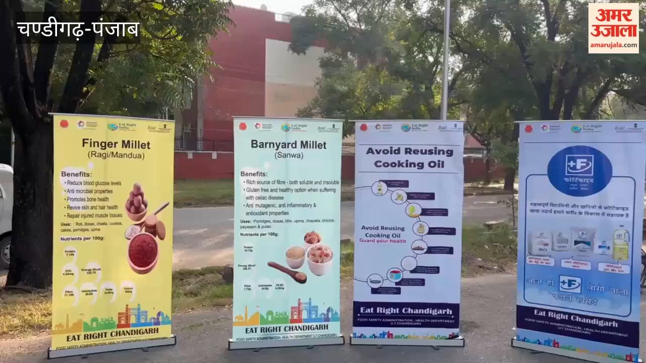 A food safety team inspected food items using a mobile lab in Chandigarh's Sector 49.