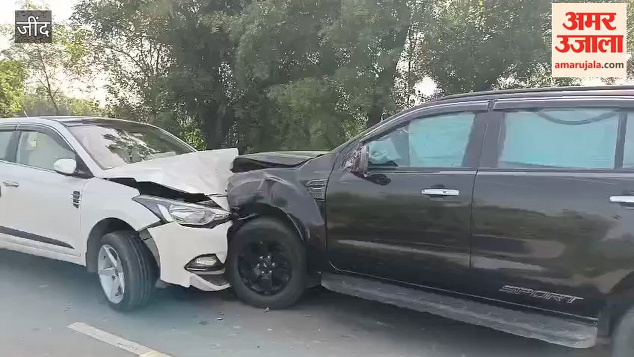 Two cars collide head-on near Lajwana Kalan in Jind; three injured.