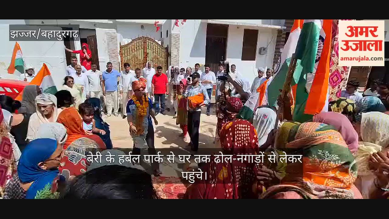 Asian Games silver medalist Ashima Ahlawat welcomed at Naunihal.
