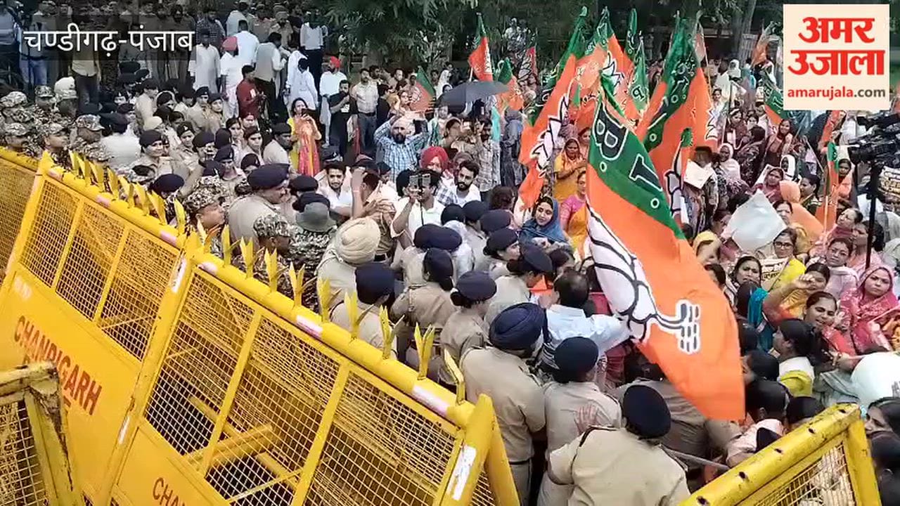 Punjab BJP Mahila Morcha protests against Congress in Chandigarh