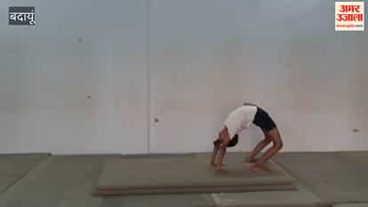 Budaun: Preparations for gymnastics competition; athletes sweating it out at the sports stadium.