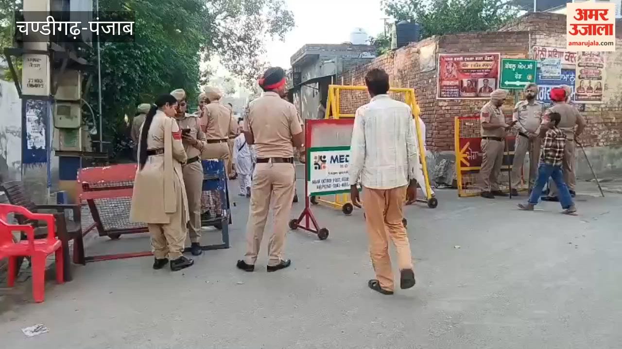 Heavy police force deployed in the area following the death of two youths in a shooting incident in Moga.