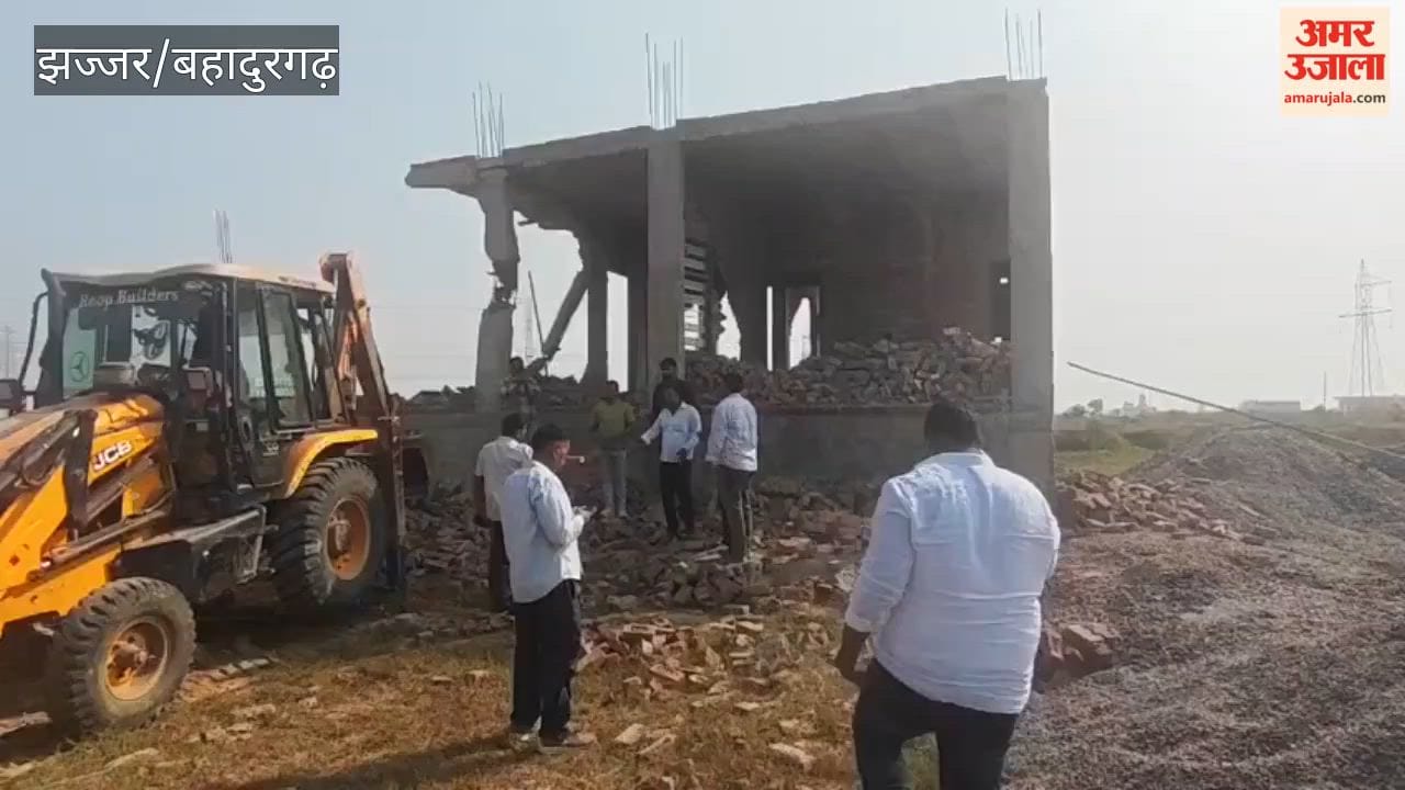Demolition drive carried out against an illegal 65-acre colony in Balaur; action taken again after six months.