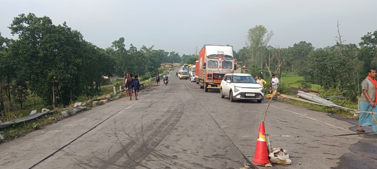 मोरगा चौकी क्षेत्र में NH-130 पर फिर हादसा